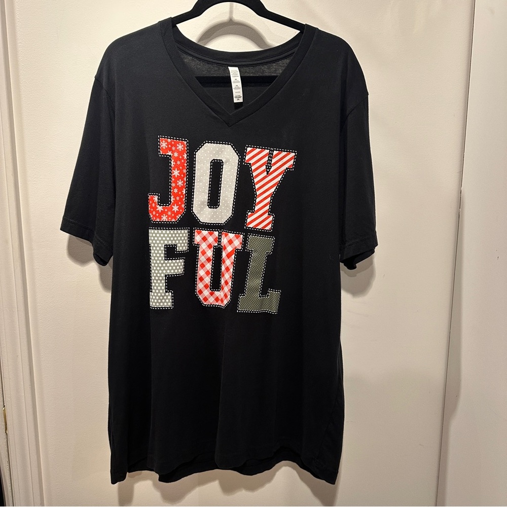 Black Joyful Graphic T-Shirt